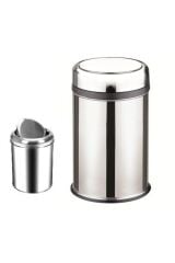 Döner Kapaklı 16 Litre Çöp Kovası 430 Kalite Paslanmaz Çelik