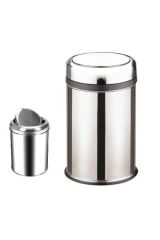 Döner Kapaklı 27 Litre Çöp Kovası 430 Kalite Paslanmaz Çelik