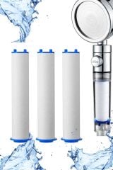 3 Adet Duş Başlığı Filtresi – Kireç, Klor ve Pas Önleyici Yedek Filtre Seti