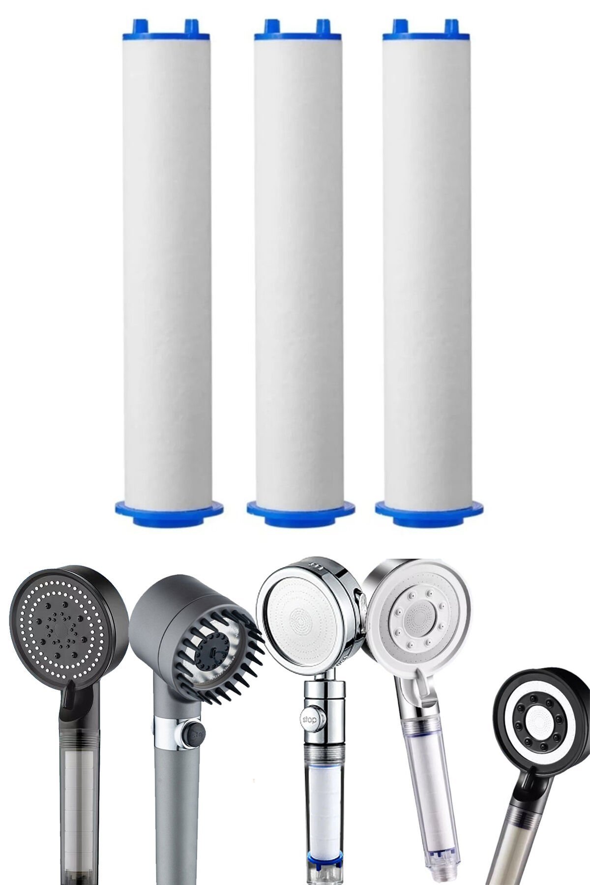 3 Adet Duş Başlığı Filtresi – Kireç, Klor ve Pas Önleyici Yedek Filtre Seti