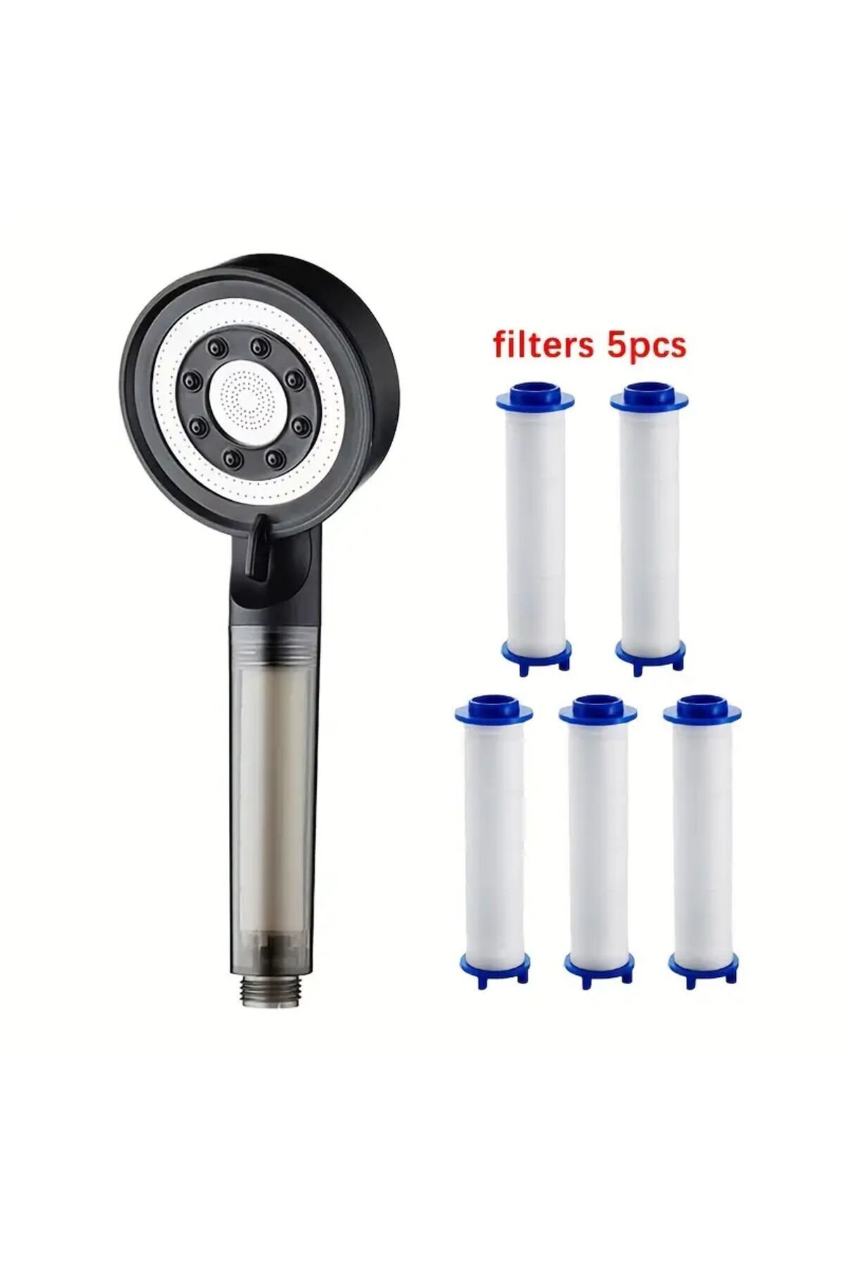 Filtreli Duş Başlığı 5 Yedek Filtre | Su Arıtmalı, Klor Ve Kireç Önleyici, Yüksek Basınçlı