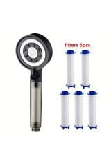 Filtreli Duş Başlığı 5 Yedek Filtre | Su Arıtmalı, Klor Ve Kireç Önleyici, Yüksek Basınçlı