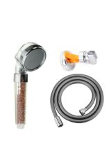 Su Tasarruflu Arıtmalı Duş Başlığı + Vera Pvc Hortum + Vakumlu Mafsal Duş Seti