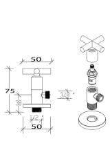 Aç Kapa Artı Ara Taharet Musluğu Pirinç Üzeri Krom Kaplama