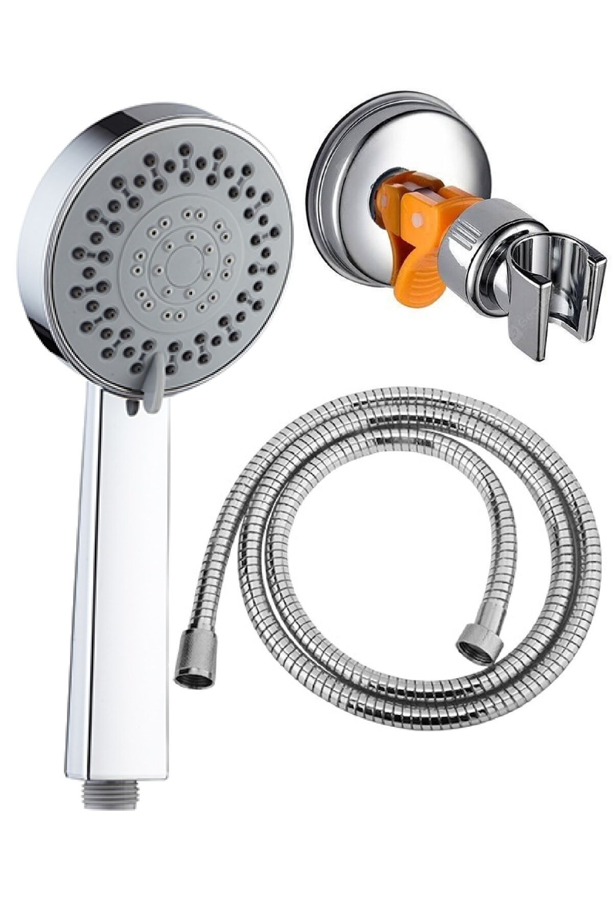 Tondo 5 Fonksiyonlu Duş Başlığı Duş Hortumu Vakumlu Mafsal Duş Takımı Duş Seti