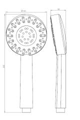 Tondo 5 Fonksiyonlu Duş Başlığı Pvc Hortum Duş Askısı Duş Takımı Duş Seti