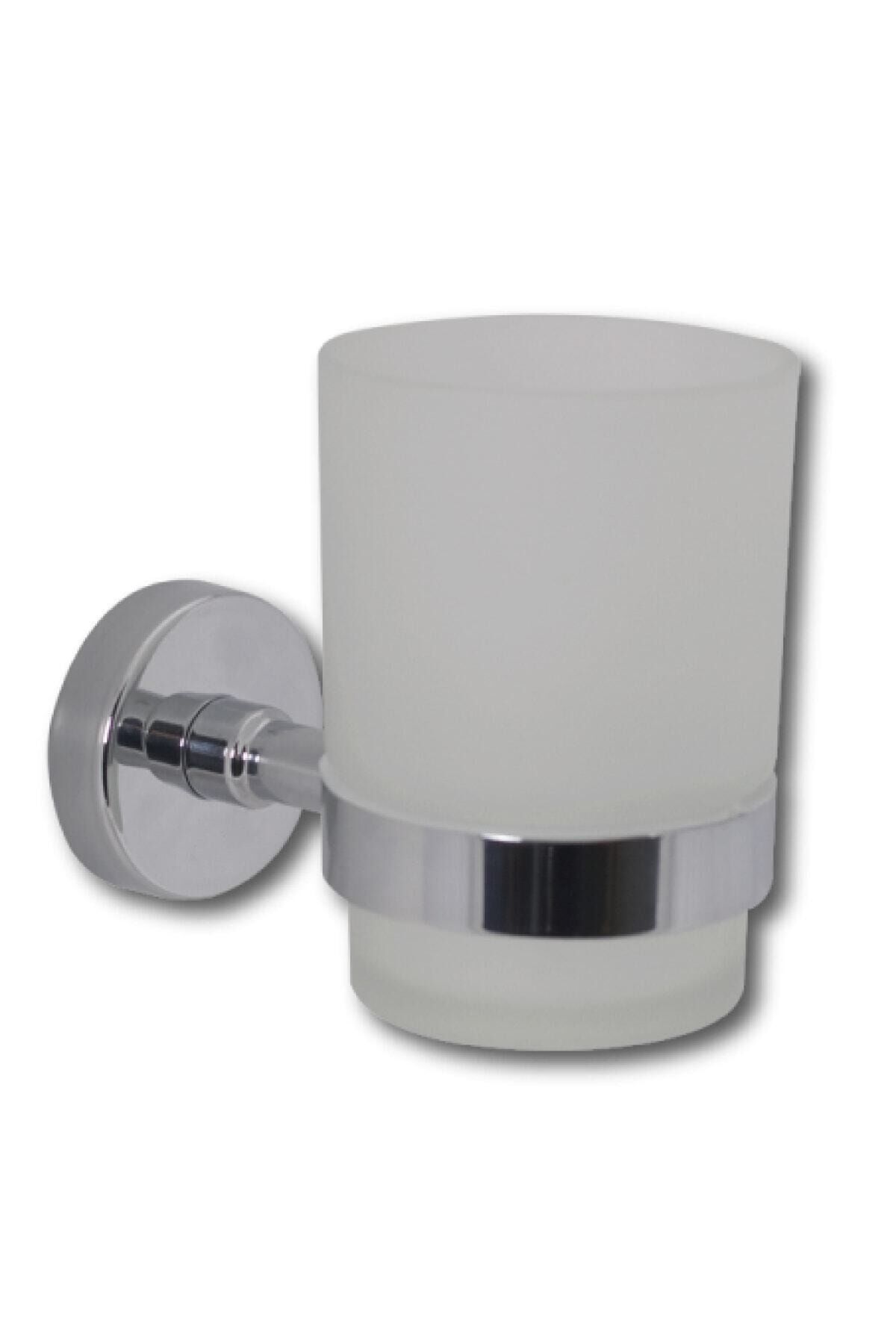 Taç Lüks Krom Cam Diş Fırçalık Duvara Monte