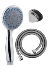Gediz 4 Fonksiyonlu Duş Başlığı + Pvc Duş Hortumu + Duş Askısı Duş Seti