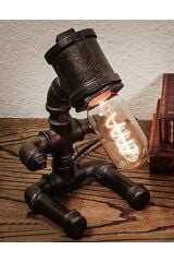 Vintage Su Borusu Tasarım Çalışma Masası Lambası Abajur