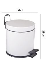 Beyaz 3 Litre Çöp Kovası + Tuvalet Fırçası Çöp Kovası Seti