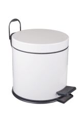 Beyaz 3 Litre Çöp Kovası + Tuvalet Fırçası Çöp Kovası Seti
