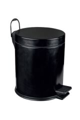 Siyah 5lt Çöp Kovası ve Tuvalet Fırçası İkili Banyo Seti