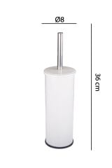 Yerden Beyaz Tuvalet Fırçası Paslanmaz Çelik