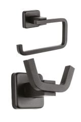 Kare Mat Siyah Ikili Bornoz Askılık 2 Adet