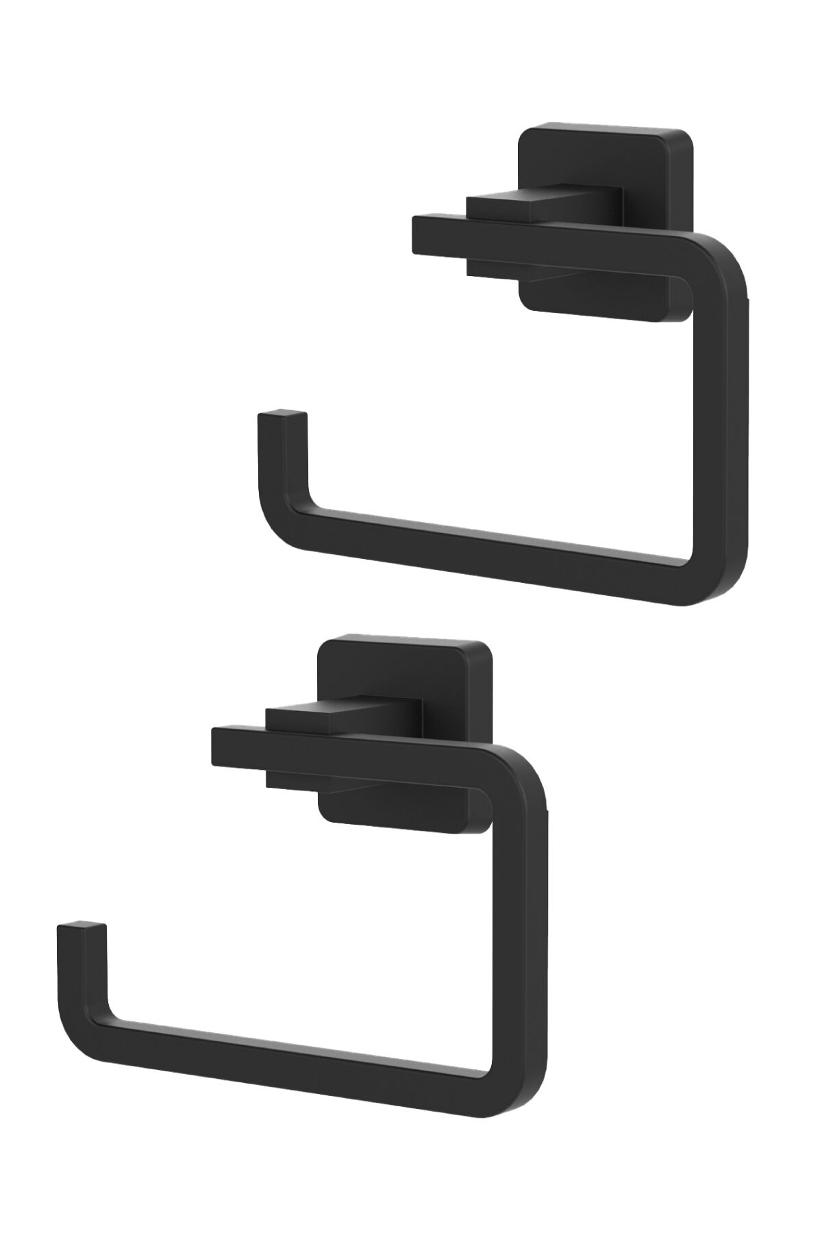 Kare Mat Siyah Paslanmaz Tuvalet Kağıtlık 2 Adet