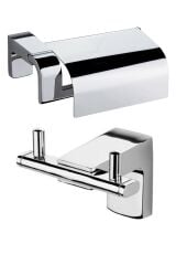 Premium Ikili Bornoz Askılık + Kapaklı Kağıtlık Ikili Aksesuar Seti