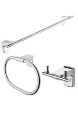 Premium Uzun Havluluk + Yuvarlak Havluluk + Ikili Askılık Banyo Seti