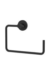 Inci Siyah Ikili Bornoz Askılık + Yuvarlak Havluluk Banyo Seti