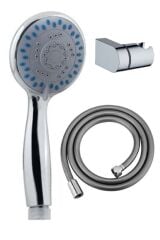 Gediz 4 Fonksiyonlu Duş Başlığı + L Mafsal + Pvc Duş Hortumu Duş Takımı