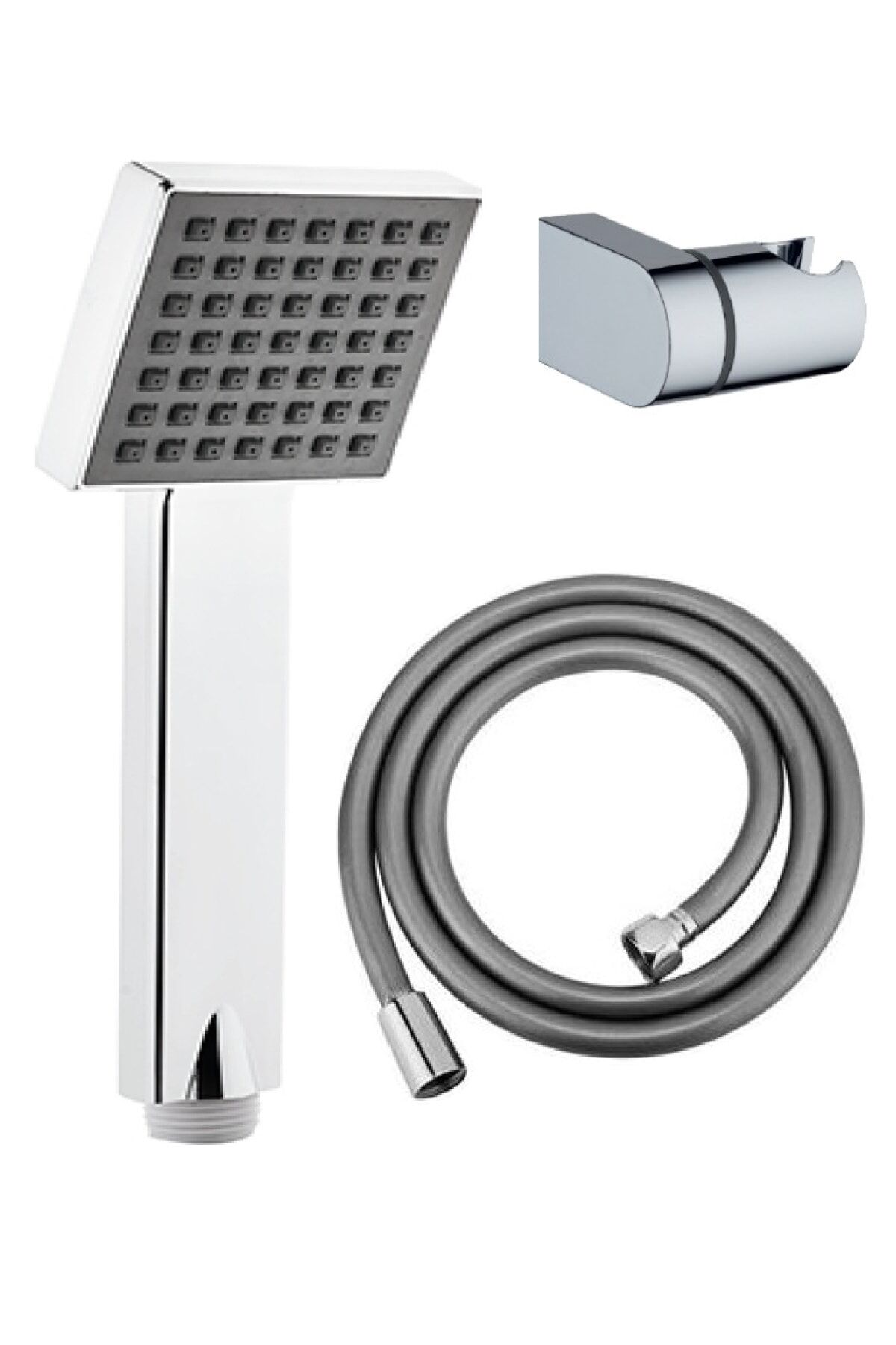 Quadro Duş Başlığı + Pvc Duş Hortumu + L Mafsal Duş Takımı Duş Seti