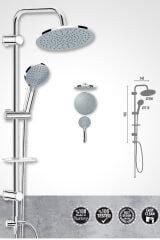 Rain 3+1 Fonksiyonlu Rainmaz Chrome Orion Tepe Duş Takımı Duş Seti