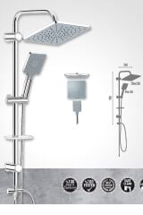 Rain 3+1 Fonksiyonlu Maxima Chrome Orion Tepe Duş Takımı Duş Seti