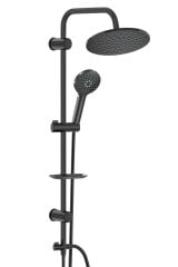 Rain 3+1 Fonksiyonlu Rainmax Jet Siyah Tepe Duş Takımı Duş Sistemi