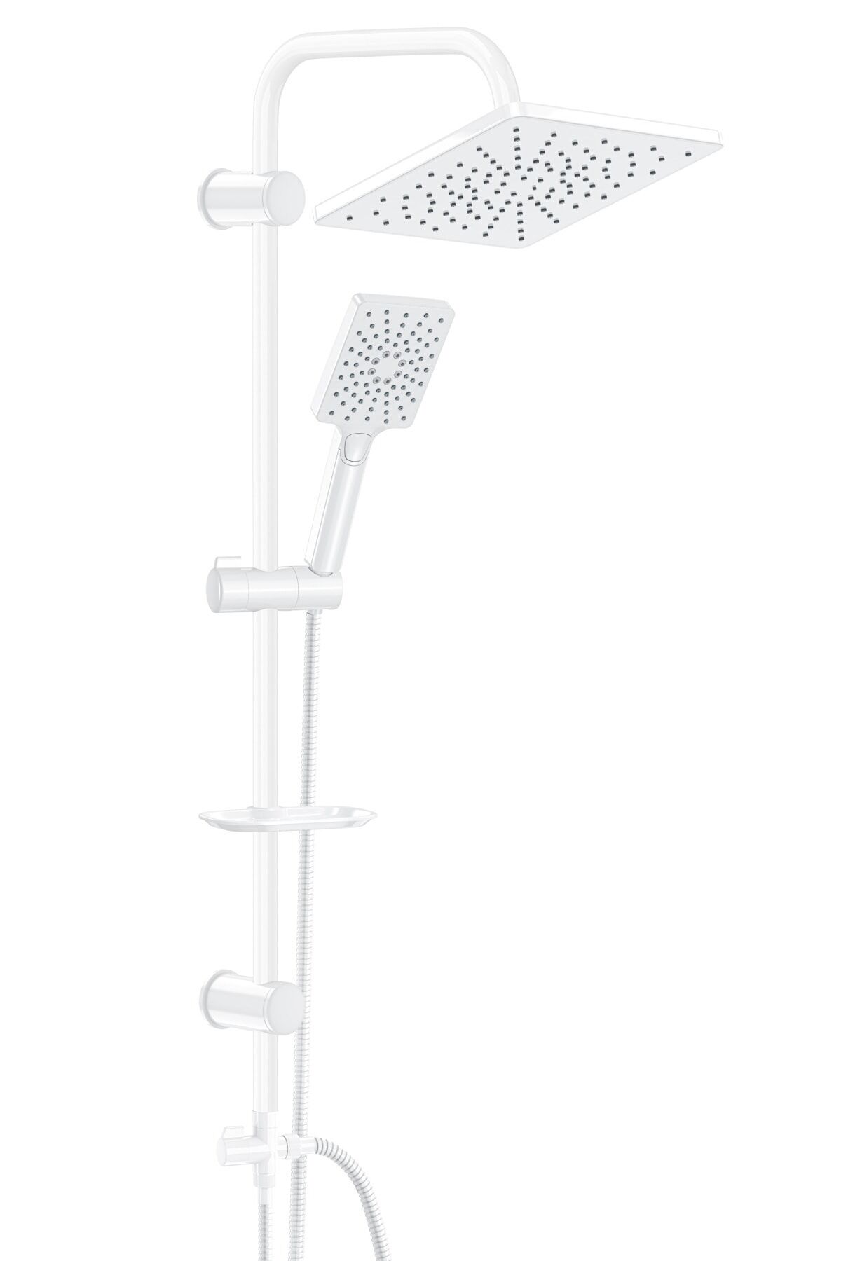 Rain 3+1 Fonksiyonlu Maxima Pure Beyaz Tepe Duş Takımı Duş Seti