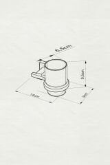 Kare Mat Siyah Paslanmaz Diş Fırçalık Duvara Monte