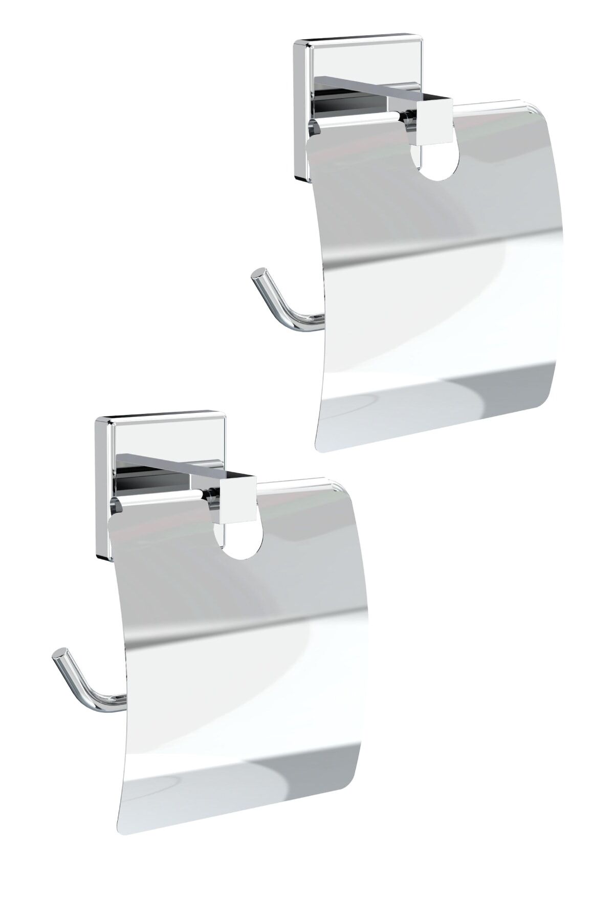 Kare Bianco Paslanmaz Kapaklı Tuvalet Kağıtlığı 2 Adet