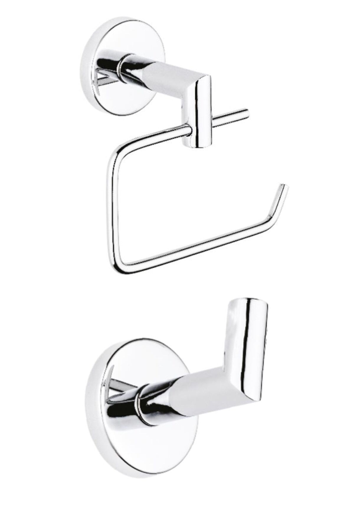 Diamond Paslanmaz Açık Kağıtlık + Tekli Askılık Banyo Seti