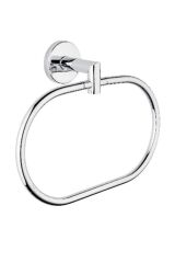 Paslanmaz Elips Havluluk + Kapaklı Kağıtlık + Tekli Askılık Banyo Takım Seti