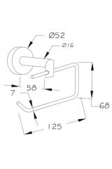 Diamond Paslanmaz Elips Havluluk + Açık Kağıtlık Banyo Takımı