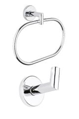 Diamond Tekli Askılık + Elips Havluluk Banyo Takımı Seti