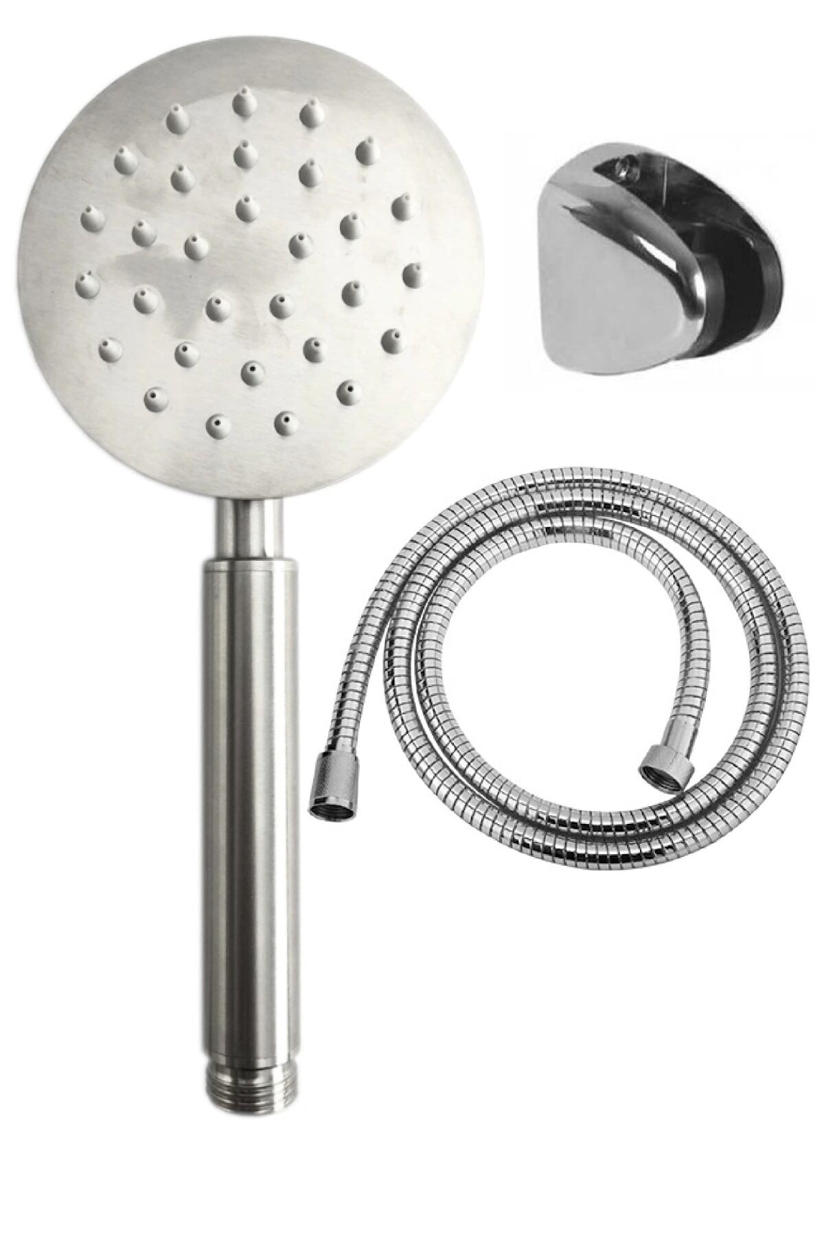 Lite Paslanmaz Duş Başlığı + Duş Hortumu + Mafsal Duş Takımı Duş Seti