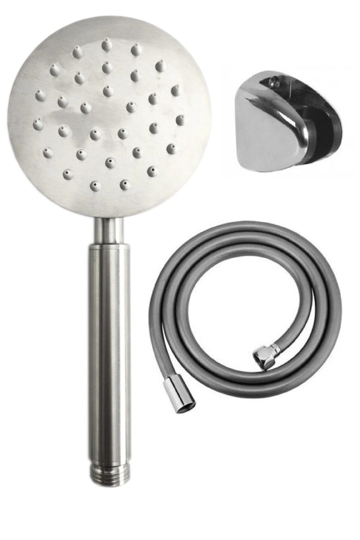 Lite Paslanmaz Duş Başlığı + Pvc Duş Hortumu + Mafsal Duş Takımı Duş Seti