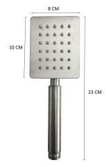 Paslanmaz 304 Kare Duş Başlığı , Pvc Duş Hortumu Ve Mafsal Duş Seti