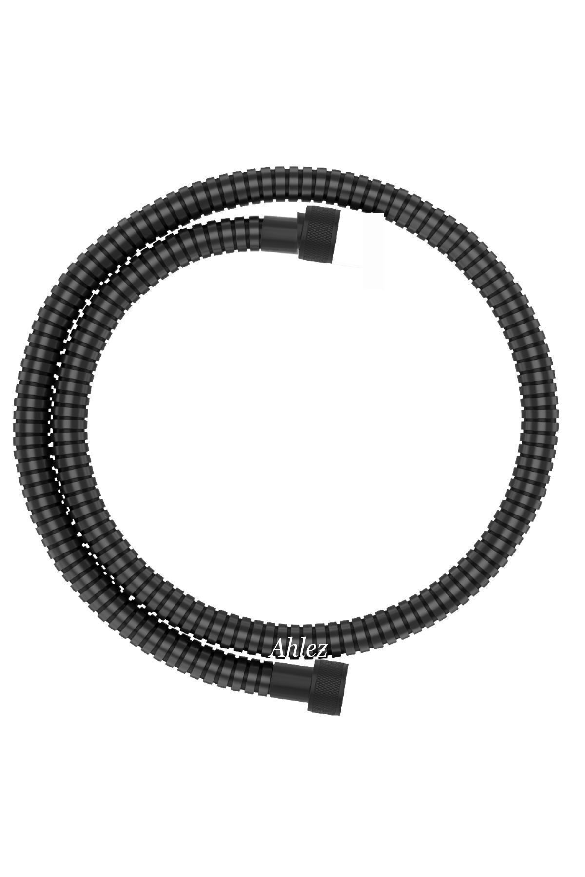 1/2-1/2 Siyah Kısa Robot Tepe Spiral Ara Duş Hortumu