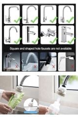 Beyaz 360 Derece Dönebilen 3 Fonksiyonlu Su Tasarruflu Filtre Püskürtücü Musluk Ucu