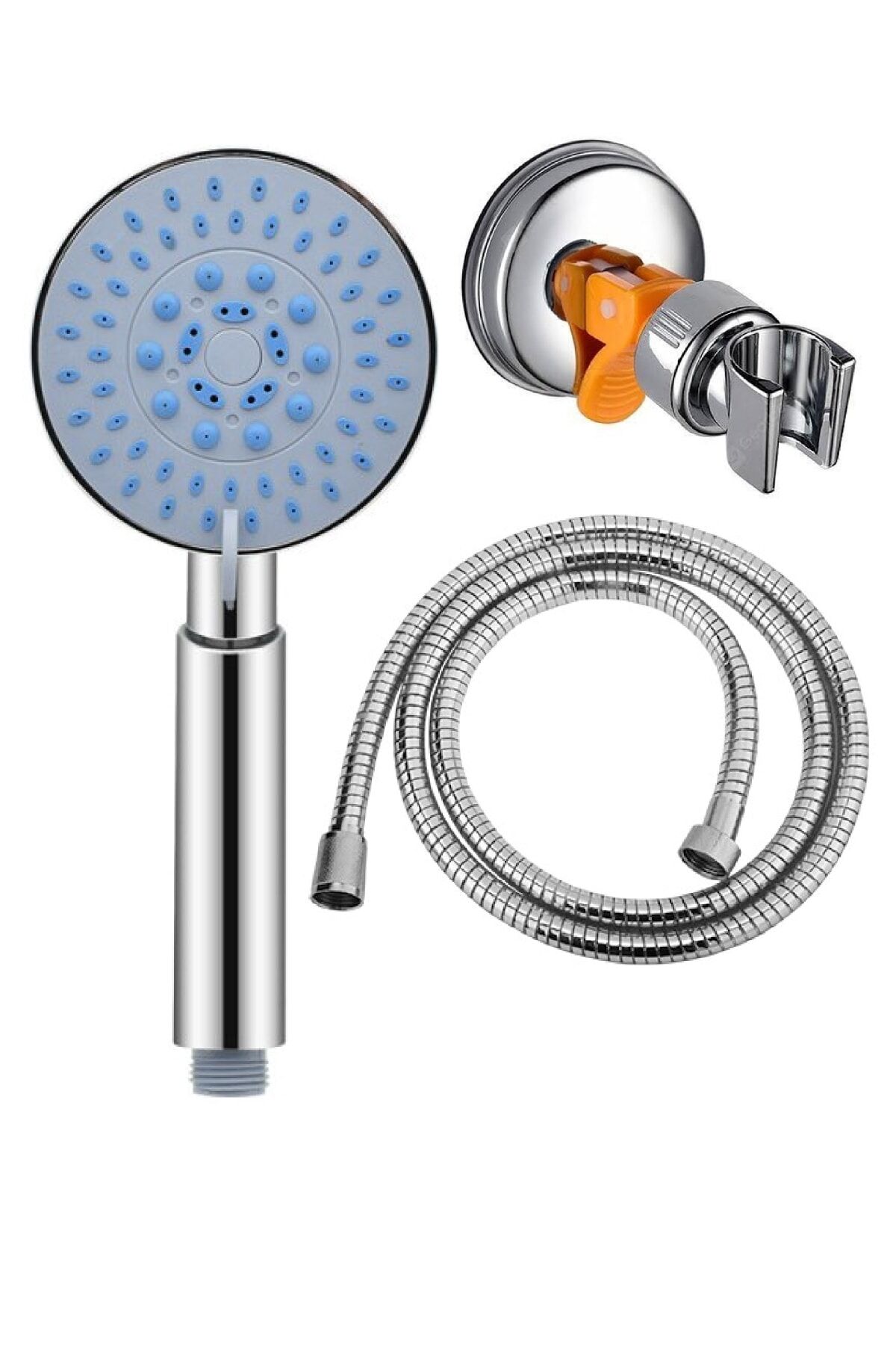 Luna 5 Fonksiyonlu Duş Başlığı + Duş Hortumu + Vakumlu Mafsal Duş Seti