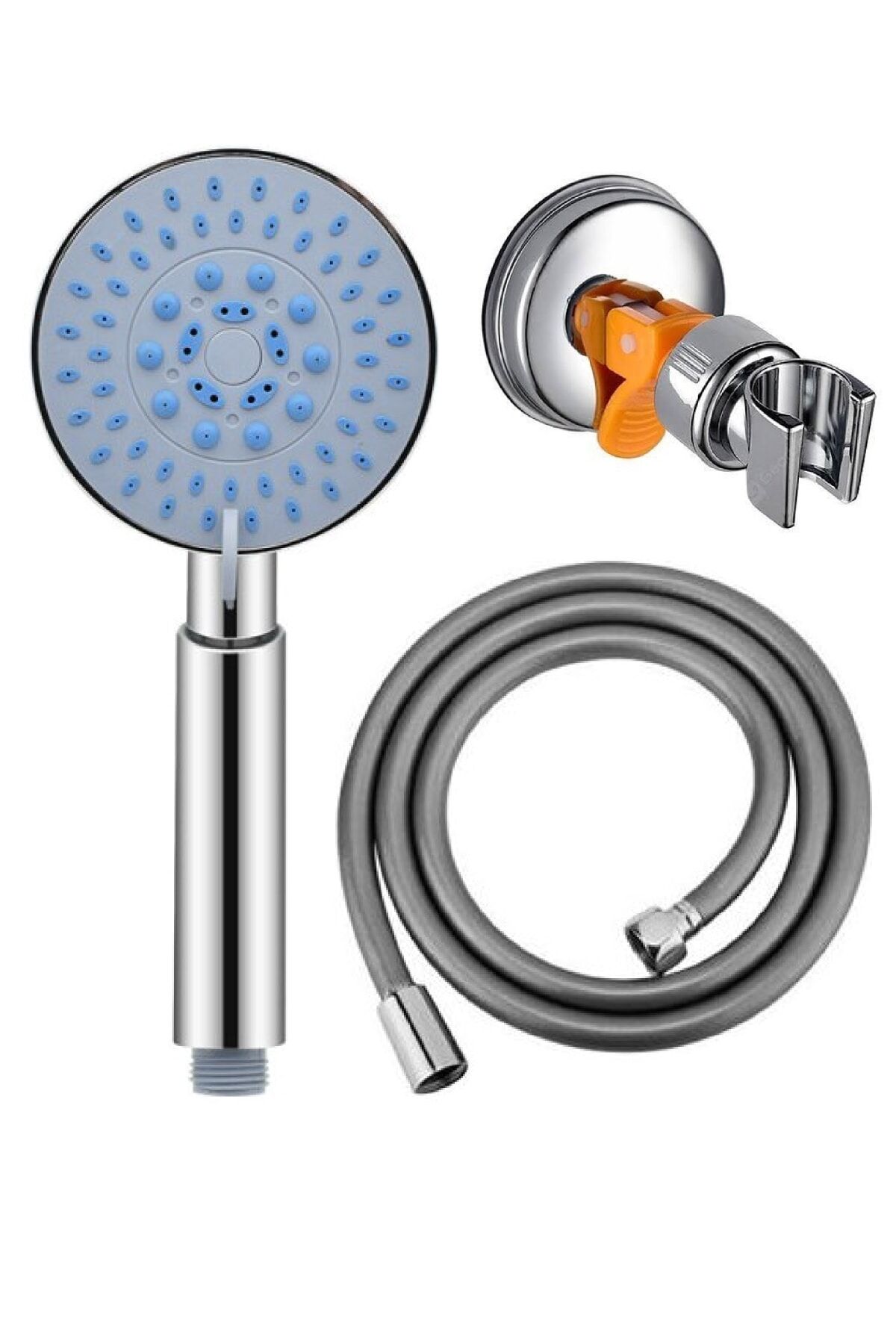 Luna 5 Fonksiyonlu Duş Başlığı + Pvc Duş Hortumu + Vakumlu Mafsal Duş Seti