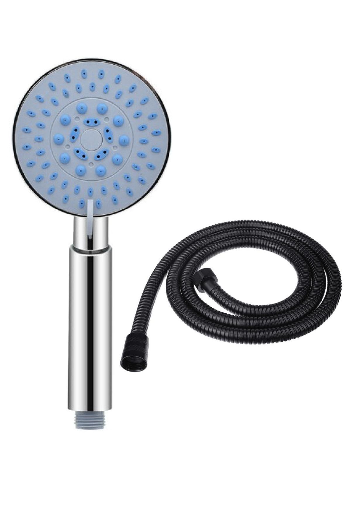 Luna 5 Fonksiyonlu Duş Başlığı + Siyah Duş Hortumu Duş Takımı Duş Seti