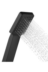Arya Siyah Duş Başlığı + Siyah Duş Hortumu + Vakumlu Mafsal Duş Takımı Duş Seti