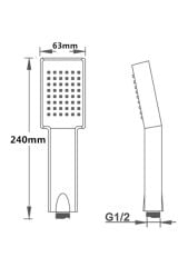 Arya Siyah Duş Başlığı + Siyah Duş Hortumu + Vakumlu Mafsal Duş Takımı Duş Seti