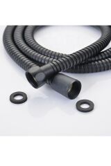 Elite Duş Başlığı + Siyah Duş Hortumu + L Mafsal Duş Takımı Duş Seti