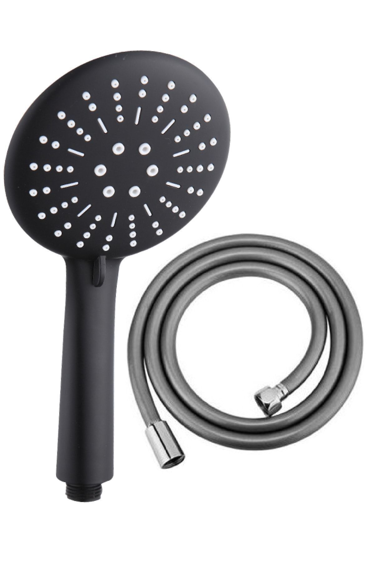 Star 3 Fonksiyonlu Siyah Duş Başlığı Pvc Duş Hortumu Duş Takımı Duş Seti