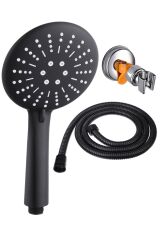 Star 3 Fonksiyonlu Siyah Duş Başlığı Siyah Duş Hortumu Vakumlu Mafsal Duş Takımı