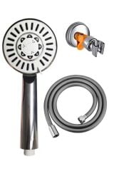 Marin 5 Fonksiyonlu Duş Başlığı + Pvc Duş Hortumu + Vakumlu Mafsal Duş Seti