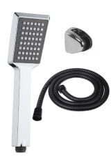 Arya Duş Başlığı + Siyah Duş Hortumu + Mafsal Duş Takımı Duş Seti