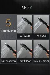 Star 3 Fonksiyonlu Mat Siyah Geniş Yüzey Duş Başlığı